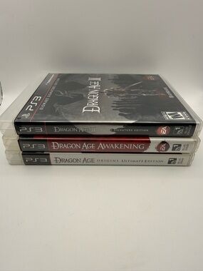Sony PS3 Dragon Age Trilogy Video Game Set - Awakening, Biowave, Origins Rare